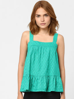 VERO MODA - Women Textured Green Top
