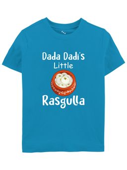 Zeezeezoo - Kids Dada Dadis Little Rasgulla Printed Cotton Blue T-Shirt