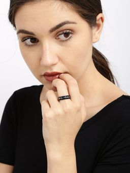 Yellow Chimes - Heart Beats Printed 316L Stainless Steel Back Ring