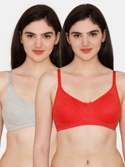 Zivame - Rosaline Double Layered Non-Wired 3-4Th Coverage T-Shirt Bra (Pack Of 2) - Multi-Color