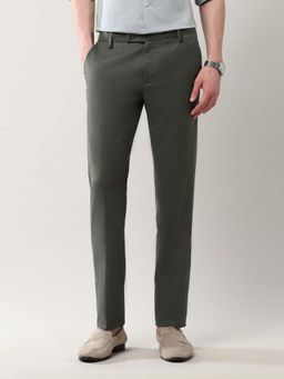 Arrow - Mens Solid Dobby Autoflex Formal Trouser- Grey