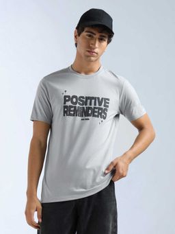 Flying Machine - Men Grey Cotton Regular Fit T-Shirt