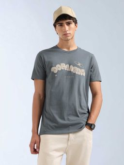 Flying Machine - Men Green Cotton Regular Fit T-Shirt