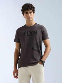 Flying Machine - Men Grey Cotton Regular Fit T-Shirt