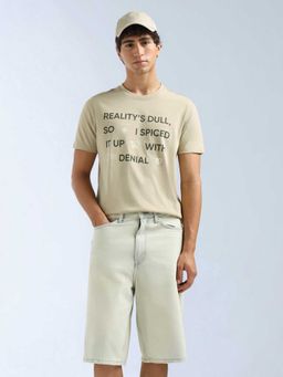 Flying Machine - Men Green Cotton Regular Fit T-Shirt