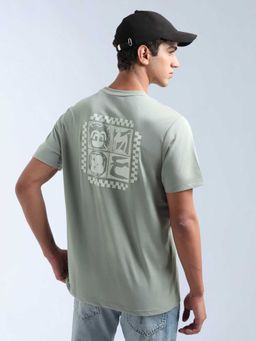Flying Machine - Men Green Cotton Regular Fit T-Shirt