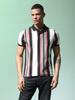 Flying Machine - Men Brown Cotton Regular Fit Polo T-Shirt