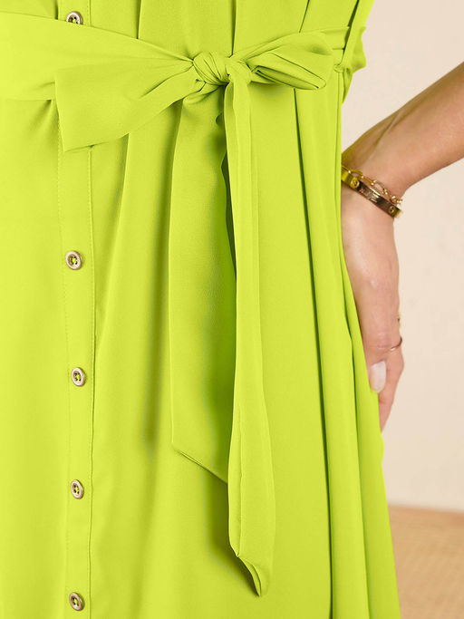 green emerald velvet dress Neon Green Oversized Pocket Front Midi T-Shirt Dress