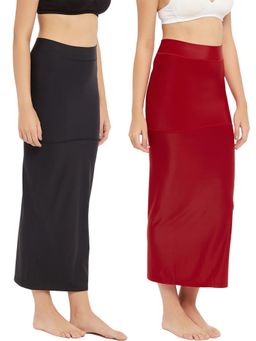 Secrets By ZeroKaata - Women Assorted Solid Saree Petticoat - Multi-Color (Set of 2)