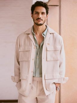 Andamen - Men's Casual Linen Woven Shackets-S-Reg