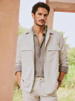 Andamen - Men's Casual Linen Woven Shackets-S-Reg