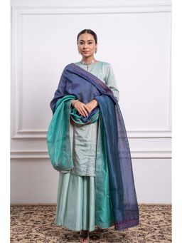 Vinusto - Chanderi Handloom Kurta with Palazzo and Dupatta (Set of 3)