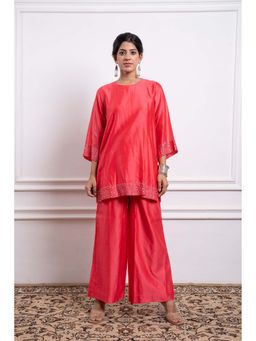 Vinusto - Chanderi Embroidered Kurta and Palazzo (Set of 2)