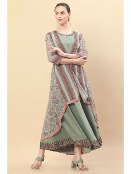 Soch - Women Green Georgette Printed Dress