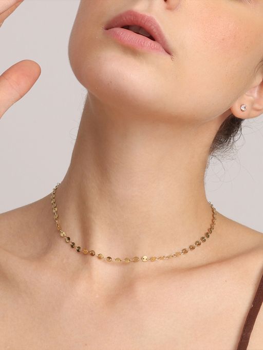 Palmonas Plates Chain Necklace for Womens Waterproof & Anti-Tarnish