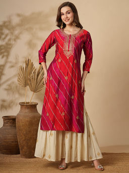FASHOR - Multi-Color Embroidered Kurta