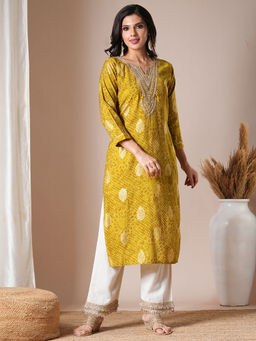 FASHOR - Green Printed Kurta