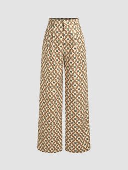 Cider - All Over Print Mid Rise Wide Leg Trouser