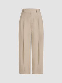 Cider - Linen-Blend High Rise Solid Pocket Tapered Trousers
