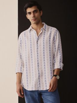 Andamen - Men Blue Pure Cotton Stripes Shirt