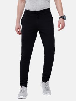 Classic Polo - Men Black Cotton Blend Solid Straight Track Pant