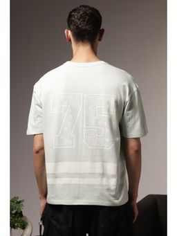 Eszett - Men Blue Cotton Printed Oversized T-Shirt