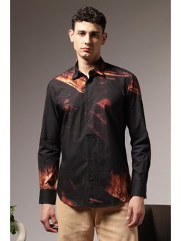 Eszett - Men Black Cotton Graphic Shirt