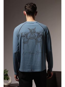 Eszett - Men Teal Cotton Solid Regular T-Shirt