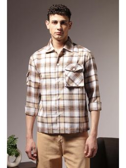 Eszett - Men Grey Cotton Checks Shirt