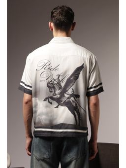 Eszett - Men Grey Cotton Graphic Shirt