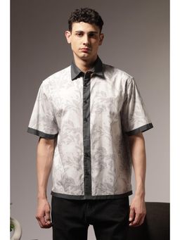Eszett - Men Grey Cotton Floral Shirt