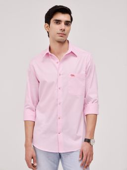 Andamen - Men Pink Regular Fit Pure Cotton Solid Shirt