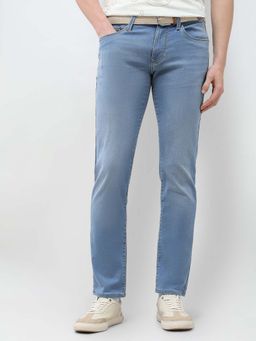 U.S. Polo Assn. Denim Co. - Men Blue Cotton Solid Straight Jeans