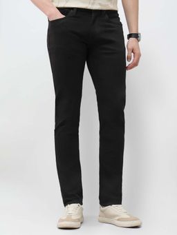 U.S. Polo Assn. Denim Co. - Men Black Cotton Solid Straight Jeans