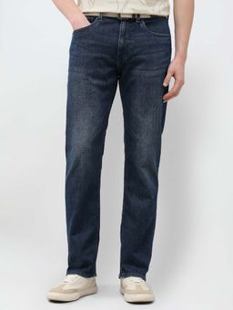U.S. Polo Assn. Denim Co. - Men Blue Cotton Solid Straight Jeans