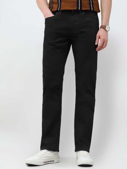U.S. Polo Assn. Denim Co. - Men Black Cotton Solid Straight Jeans