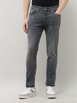 U.S. Polo Assn. Denim Co. - Men Grey Cotton Solid Tapered Jeans
