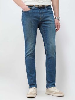 U.S. Polo Assn. Denim Co. - Men Blue Cotton Solid Straight Jeans
