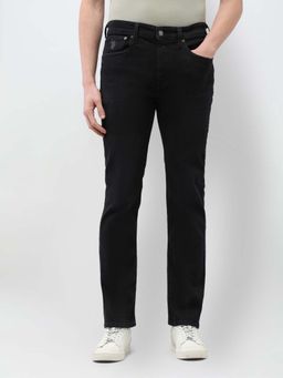 U.S. Polo Assn. Denim Co. - Men Black Cotton Solid Straight Jeans