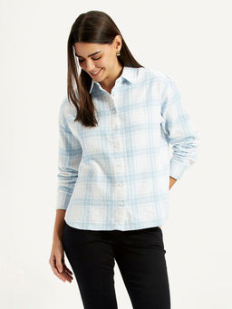 Levi's - Women Checkered White Relaxed Fit Shirt