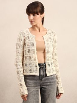 VERO MODA - Cream Crochet Knit Cardigan
