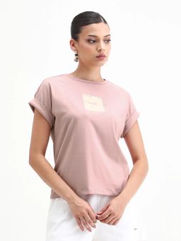 RAREISM - Women Rabe Light Pink Crew Neck Relaxed Fit T-Shirt