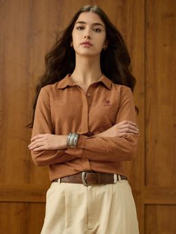 U.S. POLO ASSN. - Brown Regular Fit Solid Shirt