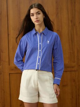 U.S. POLO ASSN. - Blue Vertical Striped Regular Fit Shirt