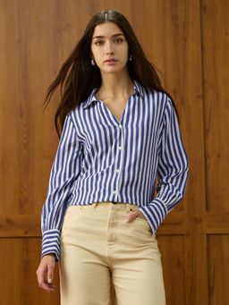 U.S. POLO ASSN. - Blue Vertical Striped Regular Fit Shirt