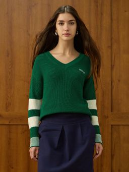 U.S. POLO ASSN. - Green Drop Shoulder Fit Sweater