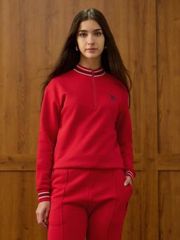 U.S. POLO ASSN. - Red Regular Fit Brand Printed Sweatshirt