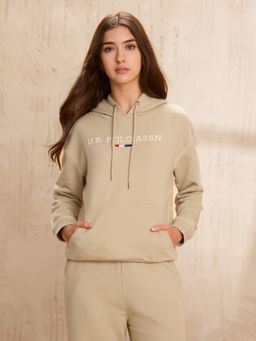 U.S. POLO ASSN. - Beige Loose Fit Hooded Hoodie