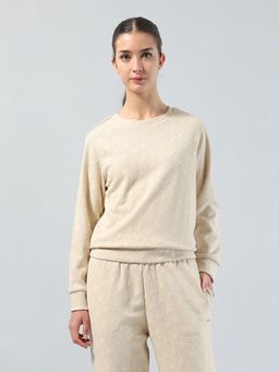 U.S. POLO ASSN. - Beige Textured Regular Fit Sweatshirt