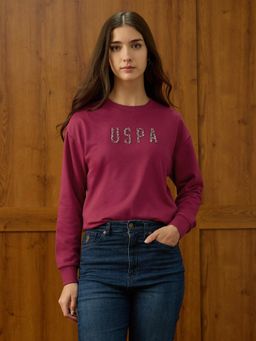 U.S. POLO ASSN. - Pink Solid Drop Shoulder Sweatshirt